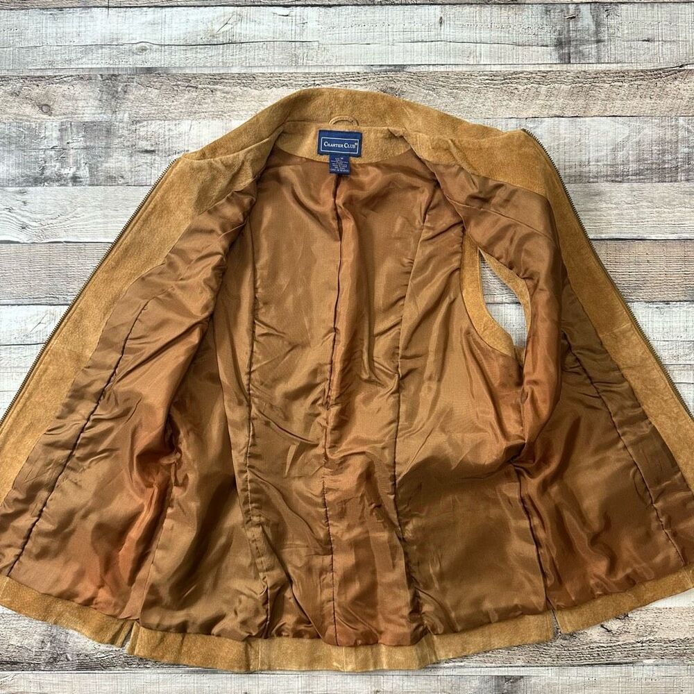 Vintage Charter Club Suede Genuine Leather Zip Up Vest Western Cowboy | Size M - Picture 5 of 8